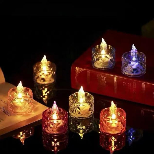 Pack of 12 Warm White Flameless Led Tealight Candle Decorative Battery Operated Tea Lights