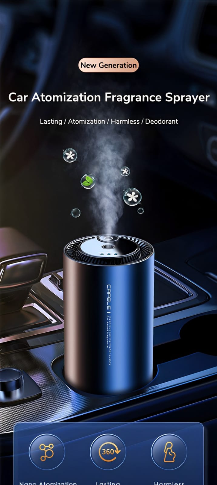 Electronic Air Purifier Auto Aroma Diffuser Deodorization Must-have Car Accsesories Interior Decorations Harmless