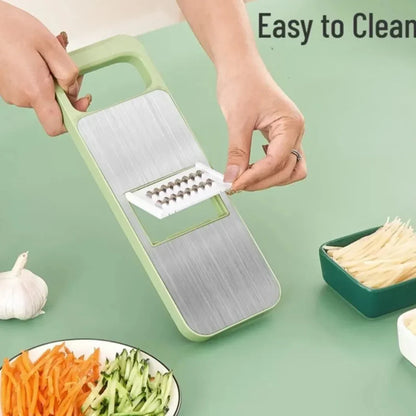 5-in-1 Multi-Functional Vegetable Slicer & Grater – Adjustable Mandoline Cutter with Interchangeable Blades for Kitchen, Fruits & Vegetables
