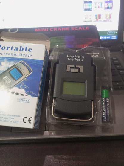 50kg Portable Digital Hanging Scale with Hook – Electronic Luggage, Fishing, Kitchen & Travel Weight Machine