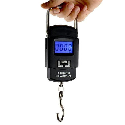 50kg Portable Digital Hanging Scale with Hook – Electronic Luggage, Fishing, Kitchen & Travel Weight Machine